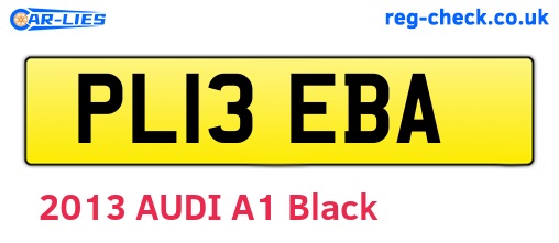PL13EBA are the vehicle registration plates.