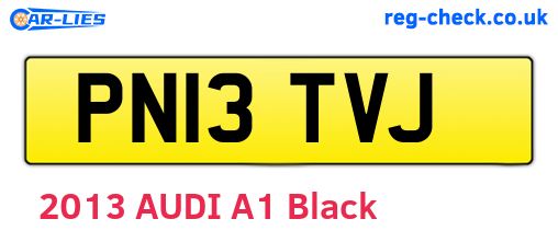 PN13TVJ are the vehicle registration plates.