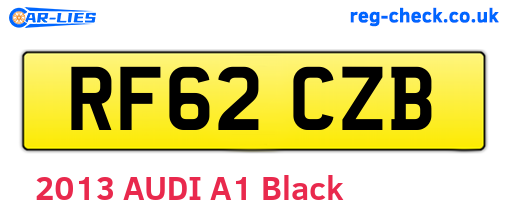 RF62CZB are the vehicle registration plates.