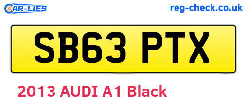 SB63PTX are the vehicle registration plates.