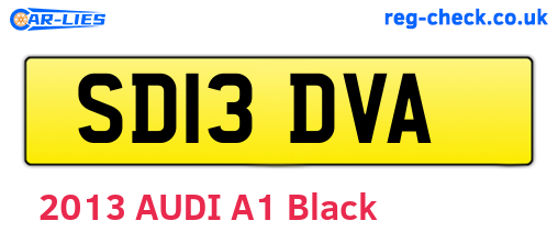 SD13DVA are the vehicle registration plates.