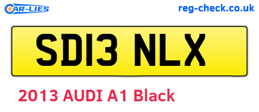SD13NLX are the vehicle registration plates.