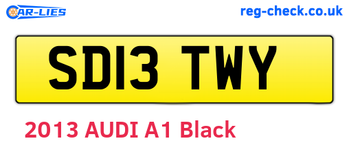 SD13TWY are the vehicle registration plates.