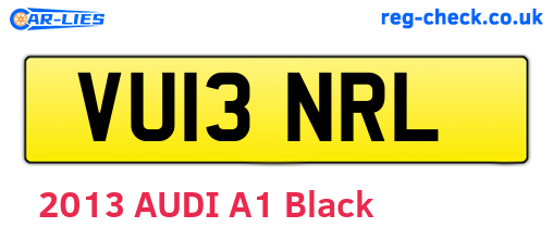 VU13NRL are the vehicle registration plates.