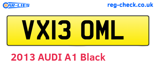 VX13OML are the vehicle registration plates.