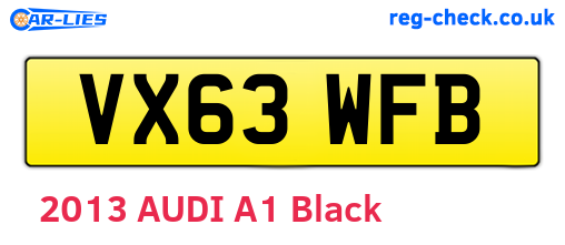 VX63WFB are the vehicle registration plates.