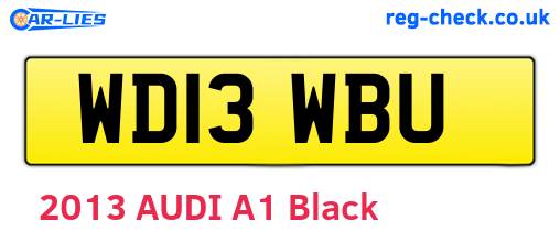 WD13WBU are the vehicle registration plates.