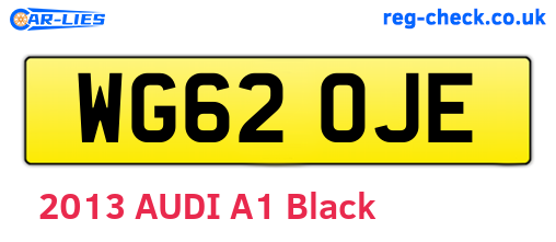 WG62OJE are the vehicle registration plates.