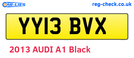 YY13BVX are the vehicle registration plates.
