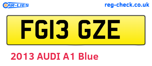 FG13GZE are the vehicle registration plates.
