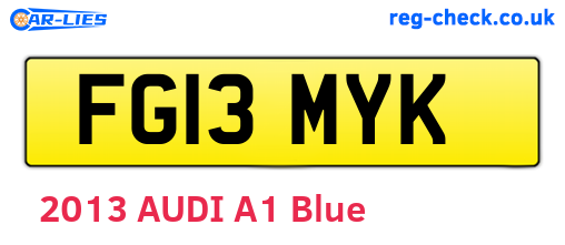 FG13MYK are the vehicle registration plates.