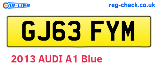GJ63FYM are the vehicle registration plates.