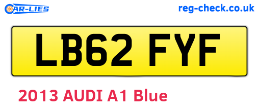 LB62FYF are the vehicle registration plates.