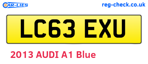 LC63EXU are the vehicle registration plates.