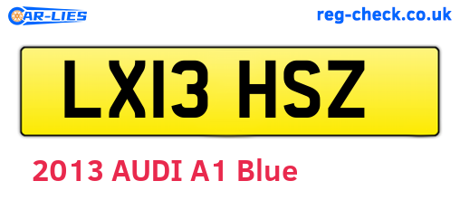 LX13HSZ are the vehicle registration plates.