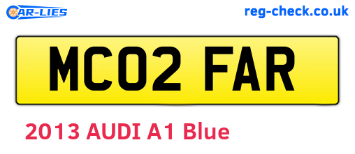 MC02FAR are the vehicle registration plates.