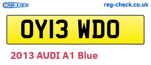 OY13WDO are the vehicle registration plates.