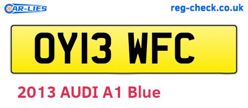 OY13WFC are the vehicle registration plates.