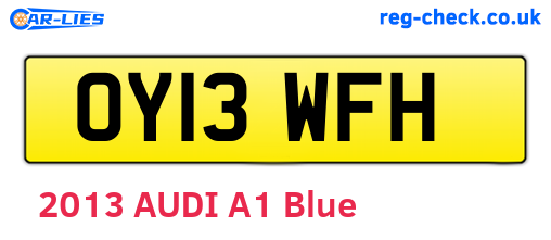 OY13WFH are the vehicle registration plates.
