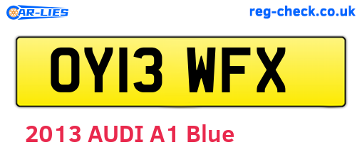 OY13WFX are the vehicle registration plates.