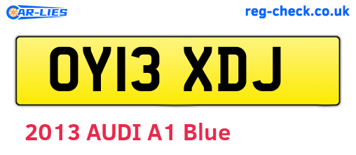 OY13XDJ are the vehicle registration plates.