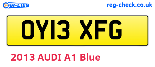 OY13XFG are the vehicle registration plates.