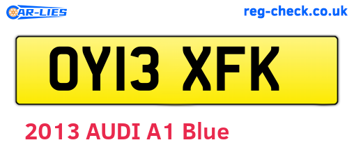 OY13XFK are the vehicle registration plates.