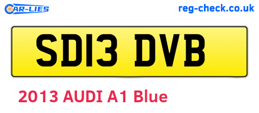 SD13DVB are the vehicle registration plates.