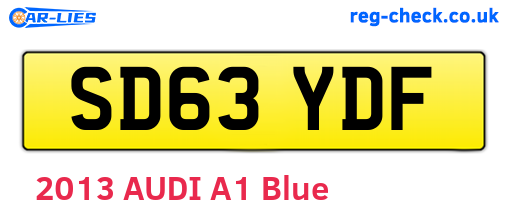 SD63YDF are the vehicle registration plates.
