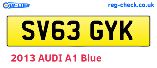 SV63GYK are the vehicle registration plates.