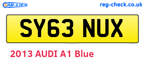 SY63NUX are the vehicle registration plates.