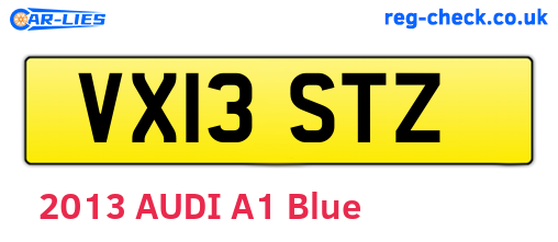 VX13STZ are the vehicle registration plates.