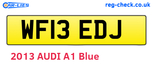 WF13EDJ are the vehicle registration plates.