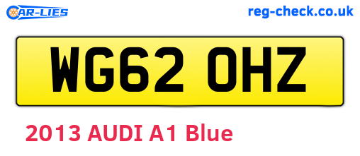 WG62OHZ are the vehicle registration plates.