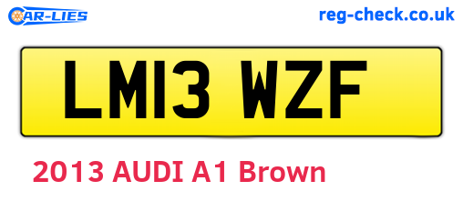 LM13WZF are the vehicle registration plates.