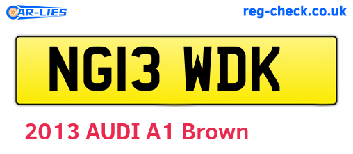 NG13WDK are the vehicle registration plates.