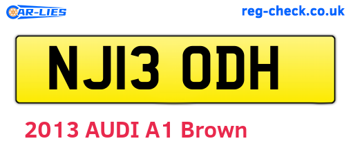 NJ13ODH are the vehicle registration plates.