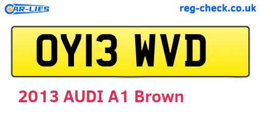 OY13WVD are the vehicle registration plates.