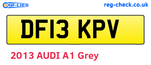 DF13KPV are the vehicle registration plates.