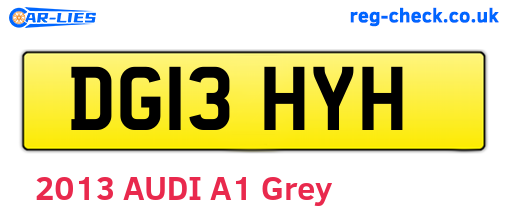 DG13HYH are the vehicle registration plates.