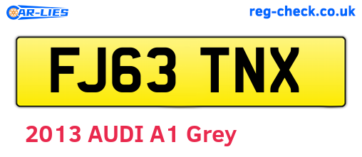 FJ63TNX are the vehicle registration plates.