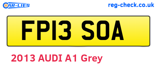 FP13SOA are the vehicle registration plates.
