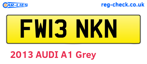 FW13NKN are the vehicle registration plates.