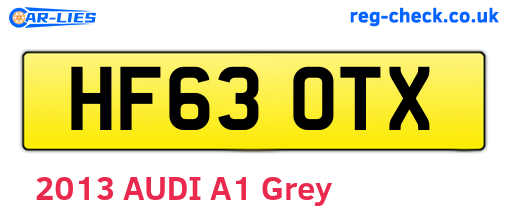 HF63OTX are the vehicle registration plates.