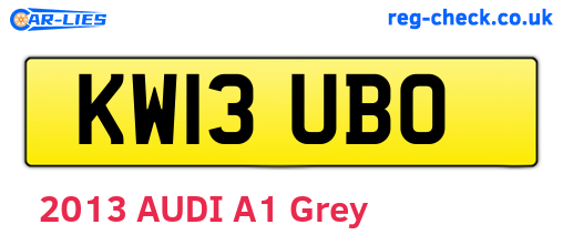 KW13UBO are the vehicle registration plates.