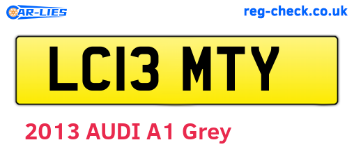LC13MTY are the vehicle registration plates.