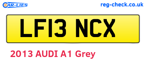 LF13NCX are the vehicle registration plates.