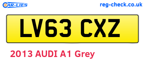 LV63CXZ are the vehicle registration plates.