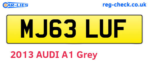 MJ63LUF are the vehicle registration plates.