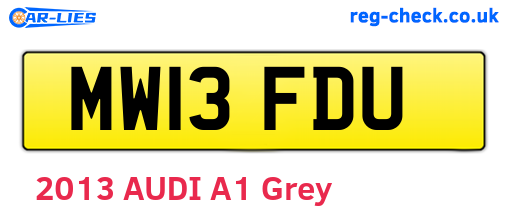 MW13FDU are the vehicle registration plates.